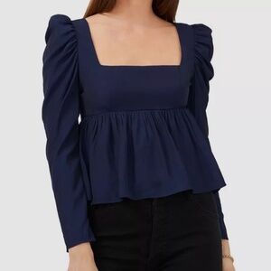 1 State Navy Blue Blouse